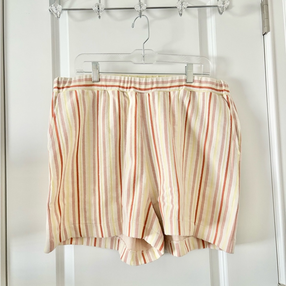 NWT Madewell Striped Shorts Women’s Pull-on Elastic Waist Sz XL